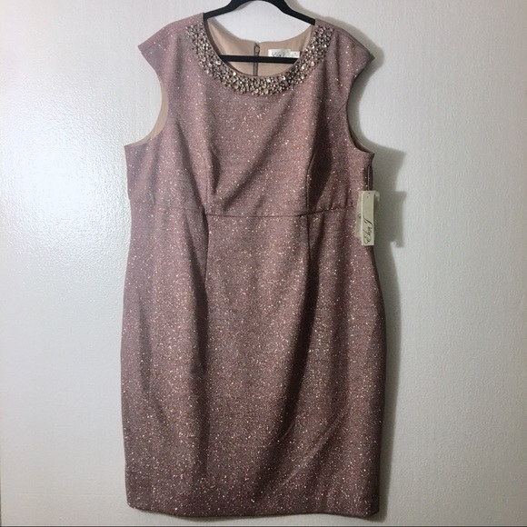 NWT Eliza J Embellished Sparkle Knit Sheath Dress - Picture 3 of 8